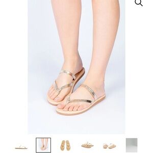 Ancient Greek Sandals Brand in Metallica Gold: Myla (Style)